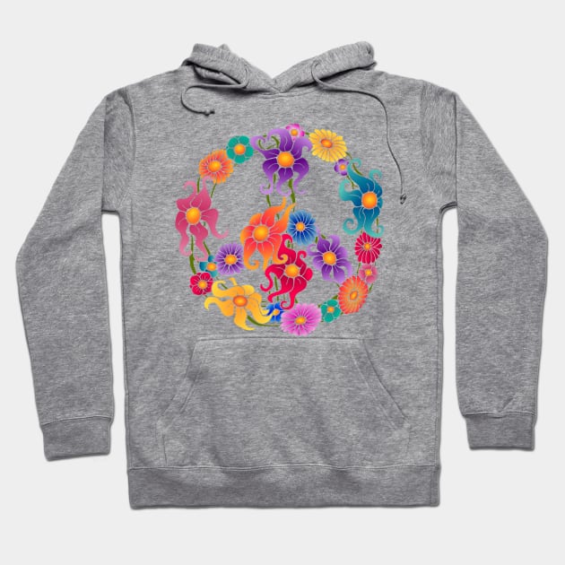 Peace and Flowers Hoodie by AlondraHanley